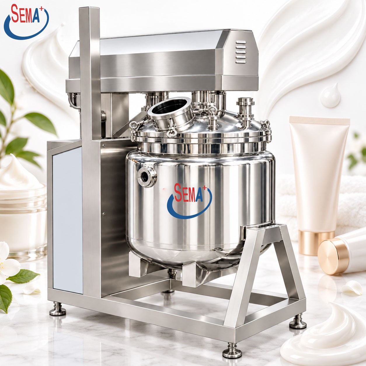 Industrial 300L Emulsifying Mixing Tank for Cosmetic Cream Gel Lotion Production Equipment Industrial 300L Emulsifying Mixing Tank for Cosmetic Cream Gel Lotion Production Equipment