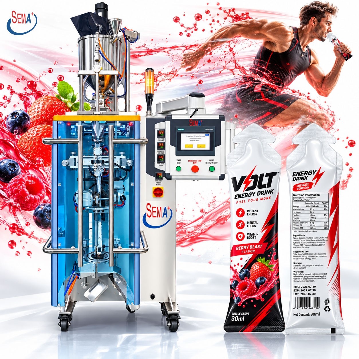 Automatic Energy Drink Packing Machine Liquid Sachet Filling Sealing Machine for Functional Beverages