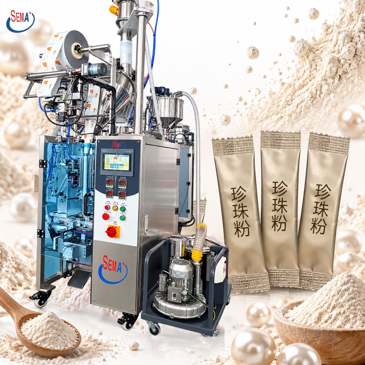 Automatic Powder Sachet Packing Machine for Coffee Milk Flour Matcha Spice Packaging