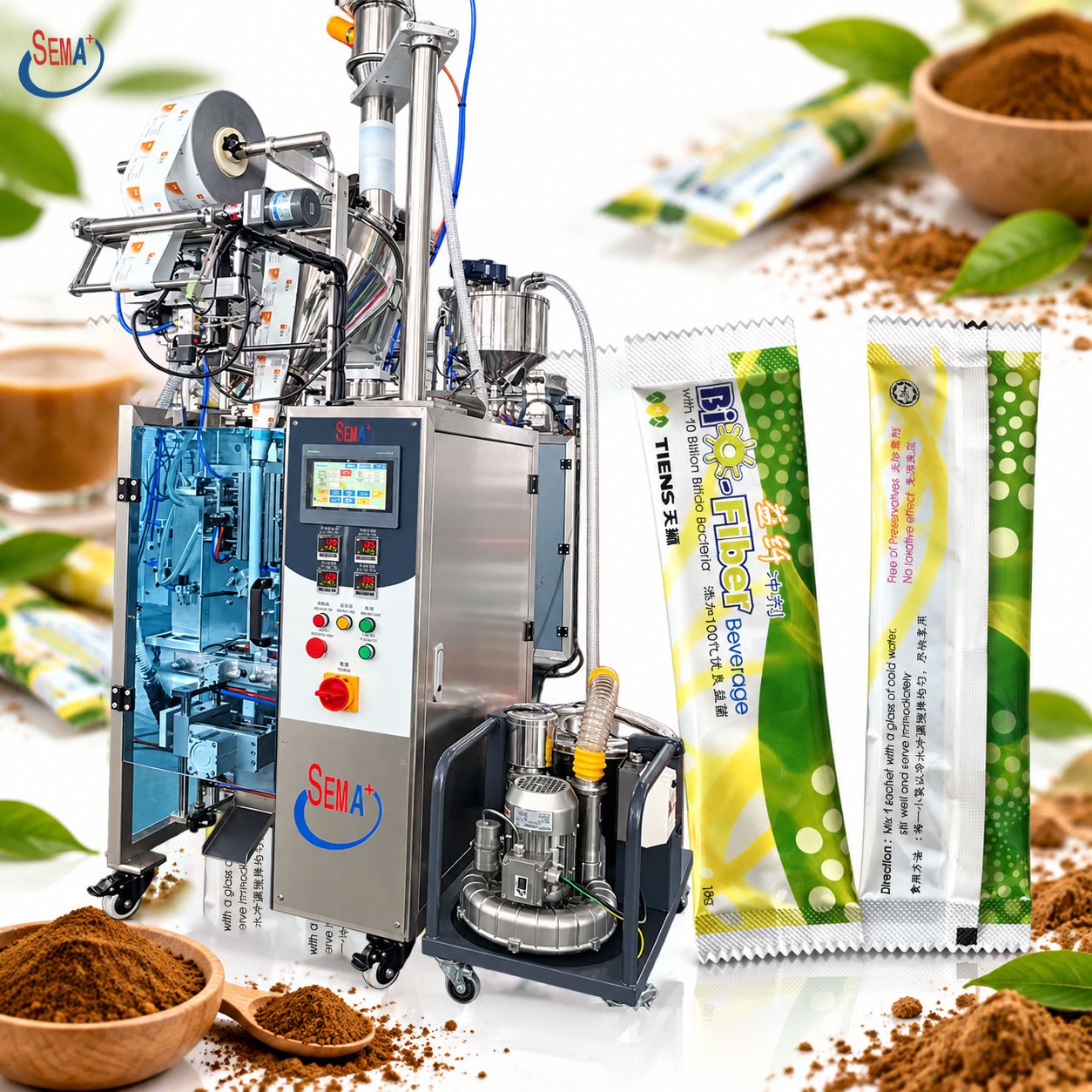 Automatic Stick Pack Powder Packaging Machine for Coffee Spice Starch Matcha Powder