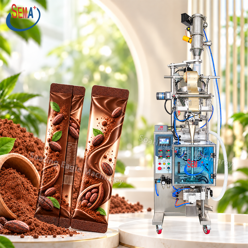 VFFS Powder Packing Machine with Auger Filler for Milk Coffee Grain Nutritional Powder Sachets