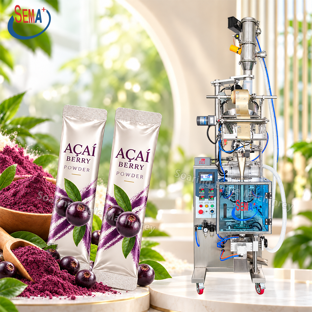 Automatic Food Powder Sachet Filling Sealing Machine with Vacuum Feeder and Auger ScrewPackagingProduction Automatic Food Powder Sachet Filling Sealing Machine with Vacuum Feeder and Auger ScrewPackagingProduction