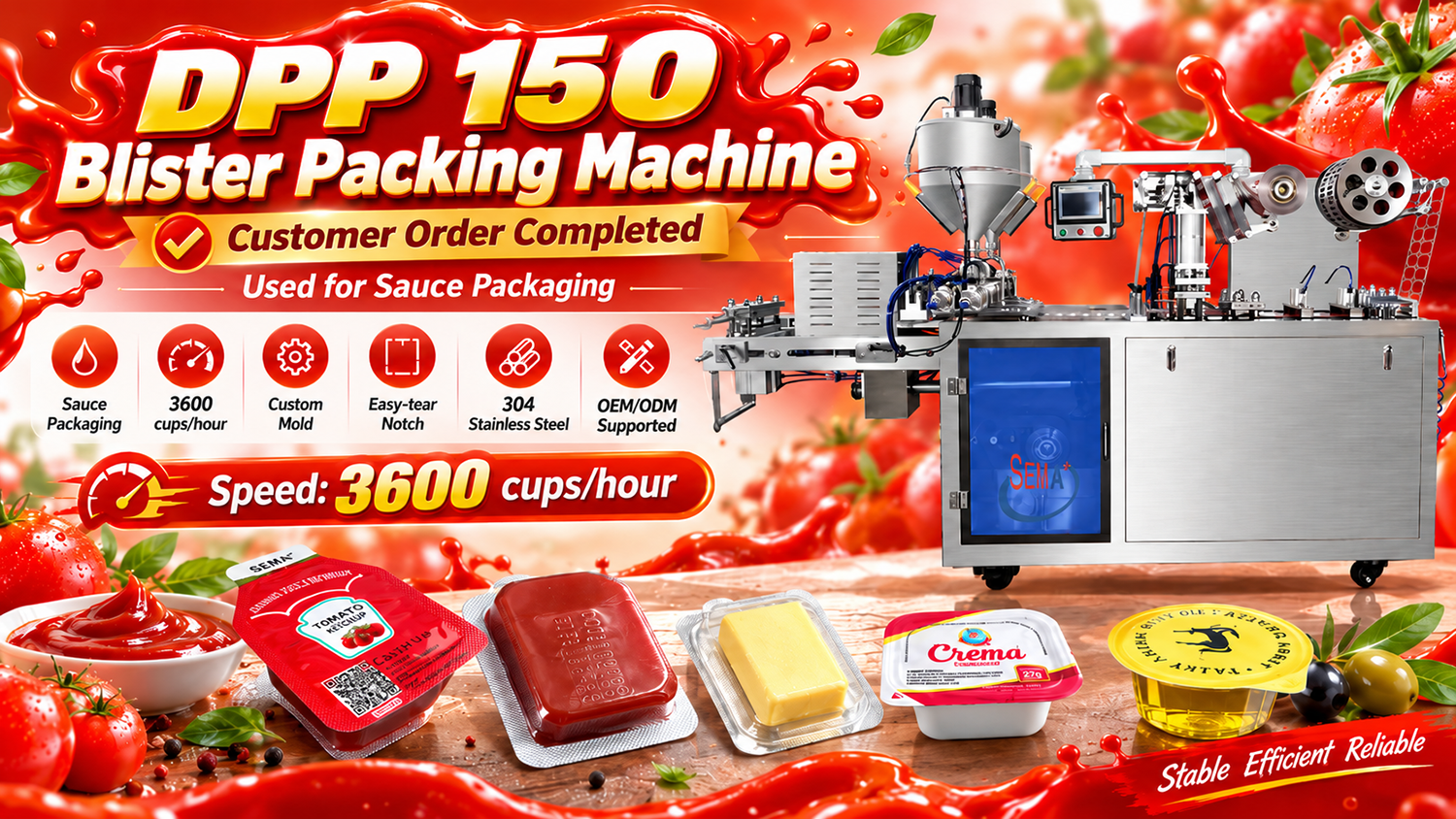 DPP-150 Blister Packing Machine Completed for Sauce Packaging