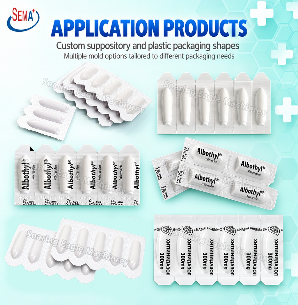 Automatic Suppository Packaging Machine with Two Roll Film Forming and Filling System Automatic Suppository Packaging Machine with Two Roll Film Forming and Filling System