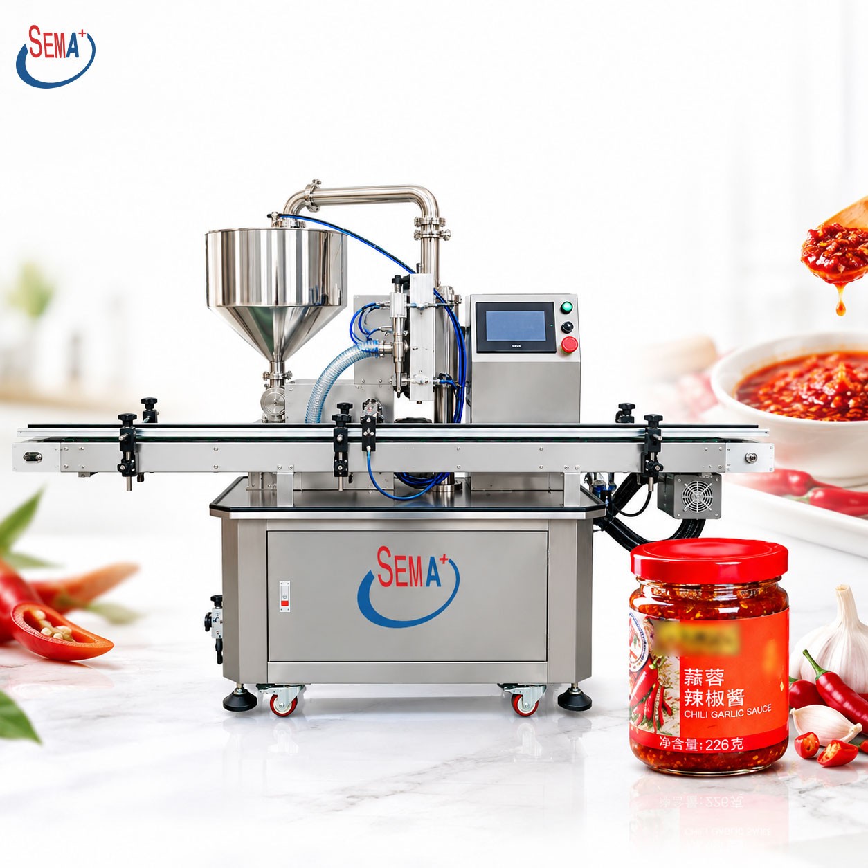 Semi Automatic Bottle and Jar Filling Machine for Edible Oil and Sauce