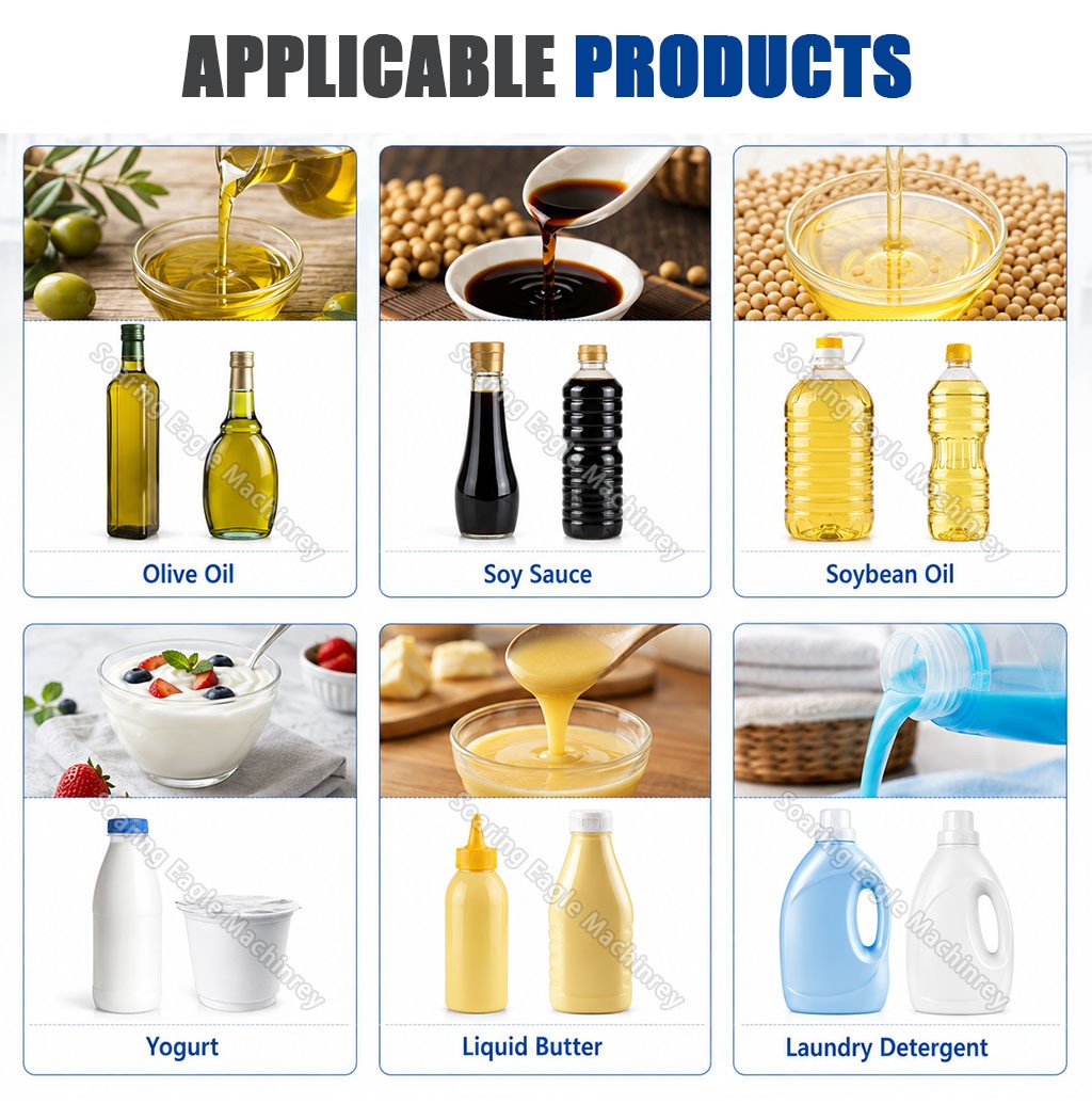Adjustable Volume Liquid Filling Machine for Bottles and Jars