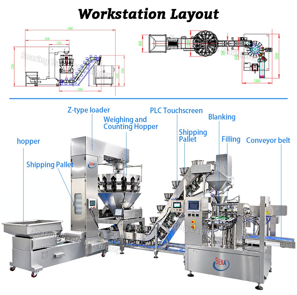 1800 Bags Per Hour Rotary Premade Bag Packing Machine for Fish Balls Nuts and Snacks 1800 Bags Per Hour Rotary Premade Bag Packing Machine for Fish Balls Nuts and Snacks