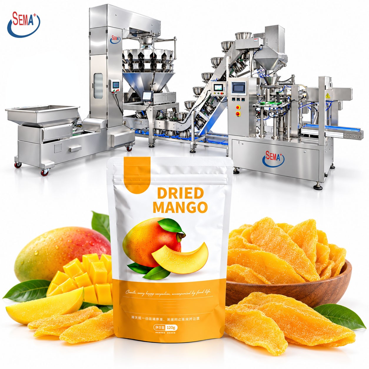 Automatic Premade Pouch Filling and Sealing Machine with Z Conveyor and Multihead Weigher