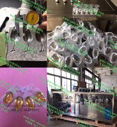 Automatic olive oil, sauce packing machine. automatic forming, filling, sealing, cutting.