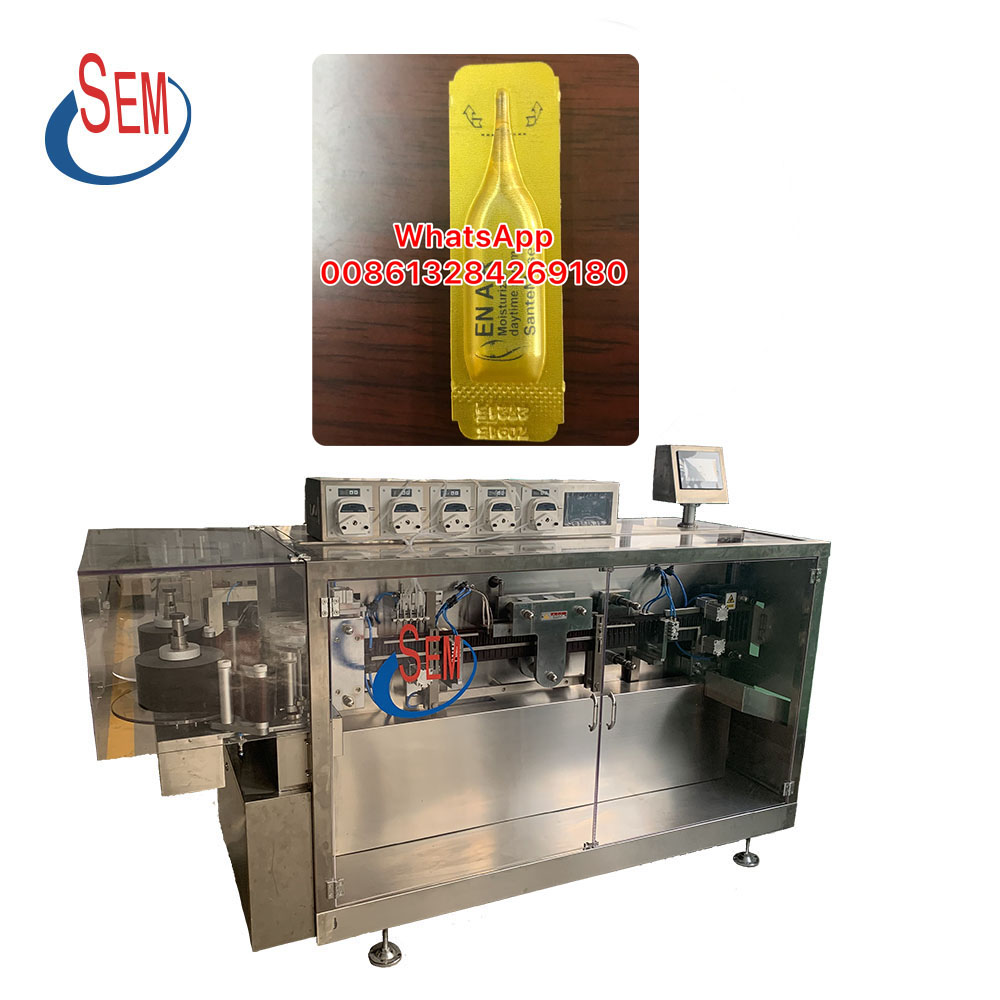 DGS-188N5 High viscosity cosmetic mini dose plastic ampoule vial  packing liquid filling machine