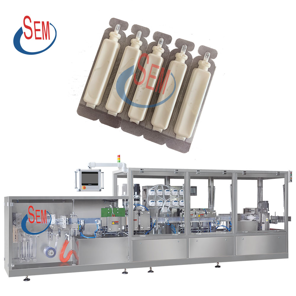 Fully automatic pvc pe plastic ampoule forming oral liquid filling sealing machine