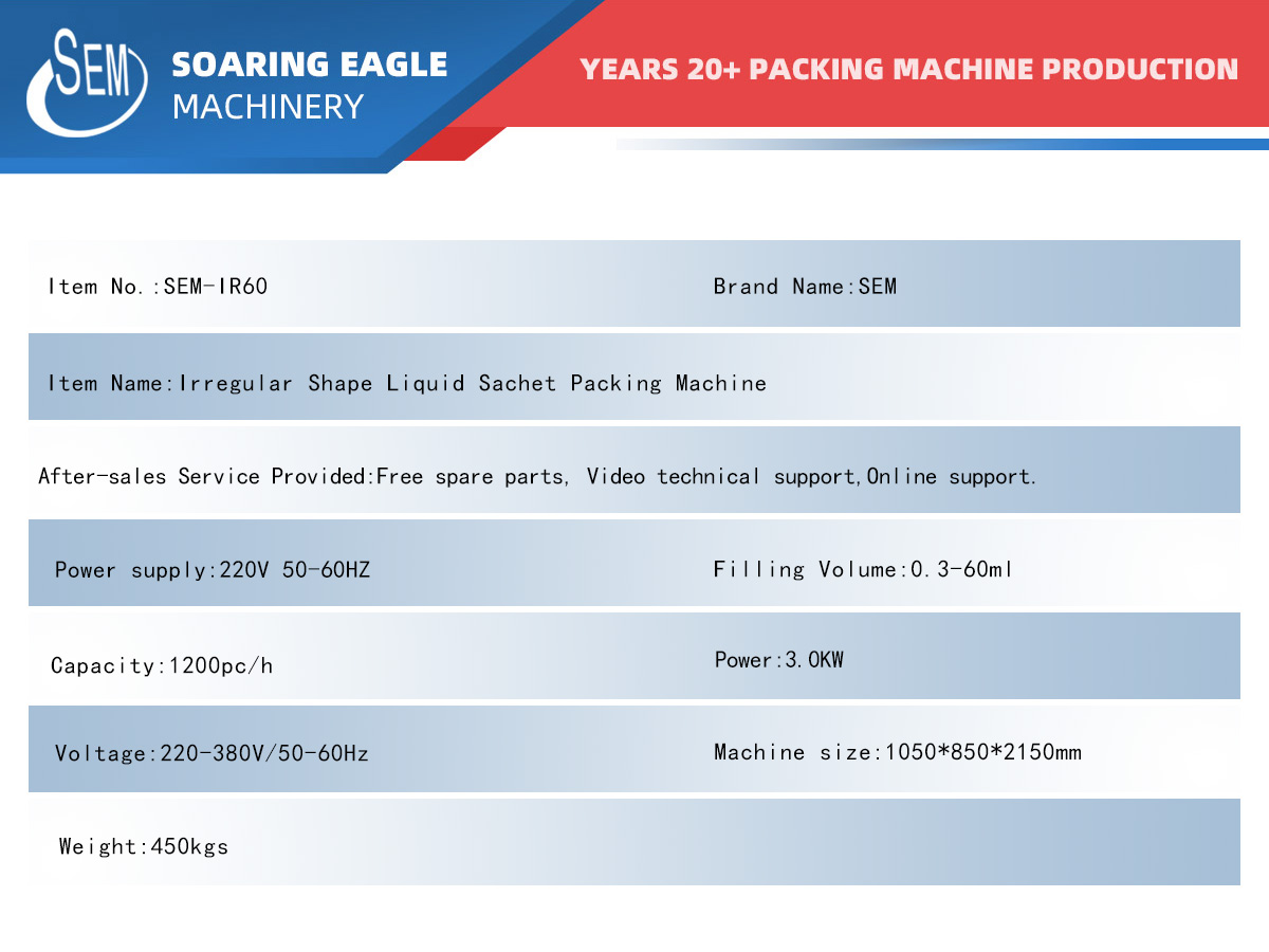 irregular shaped sachet packaging machine