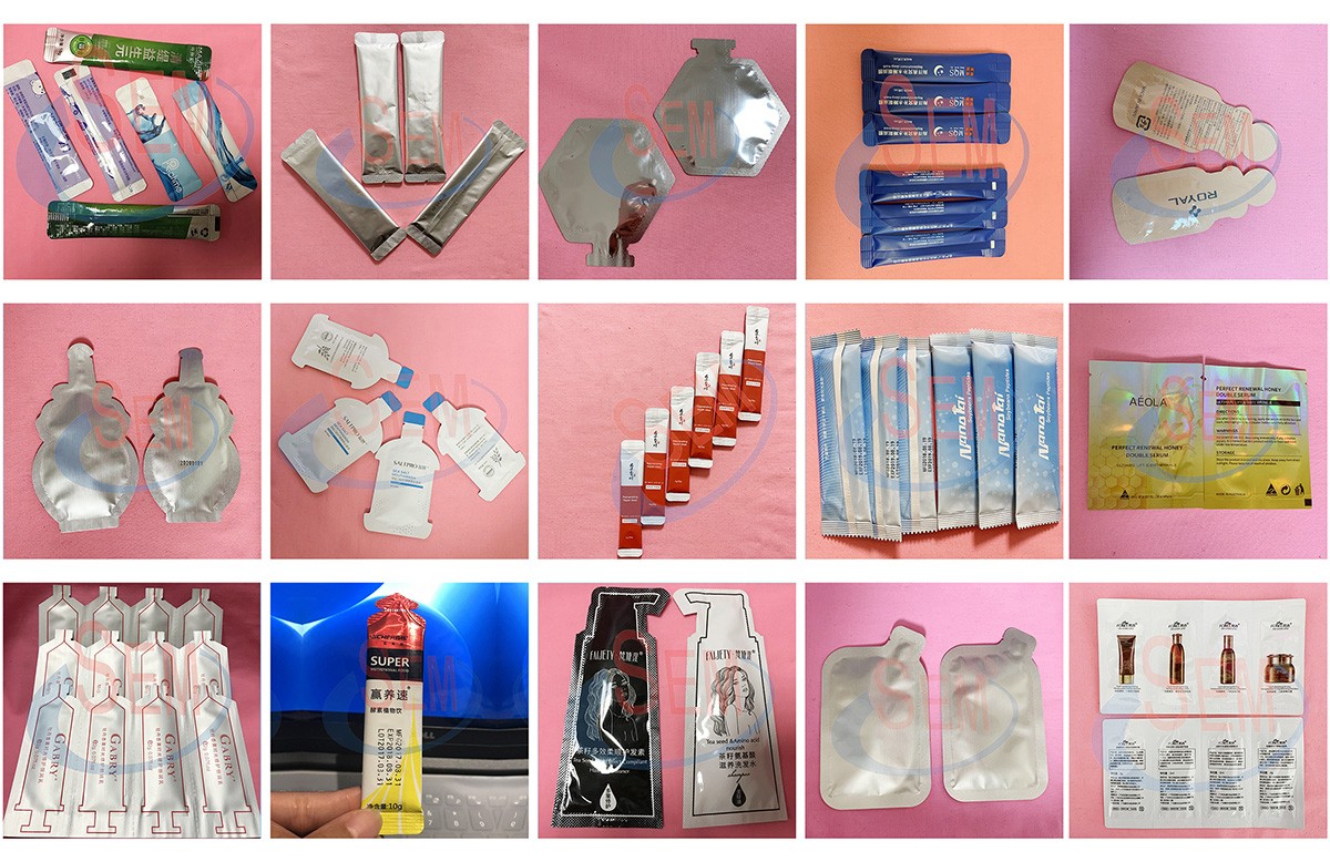 Automatic liquid paste gel cream jelly irregular shaped sachet pouch bag packaging machine