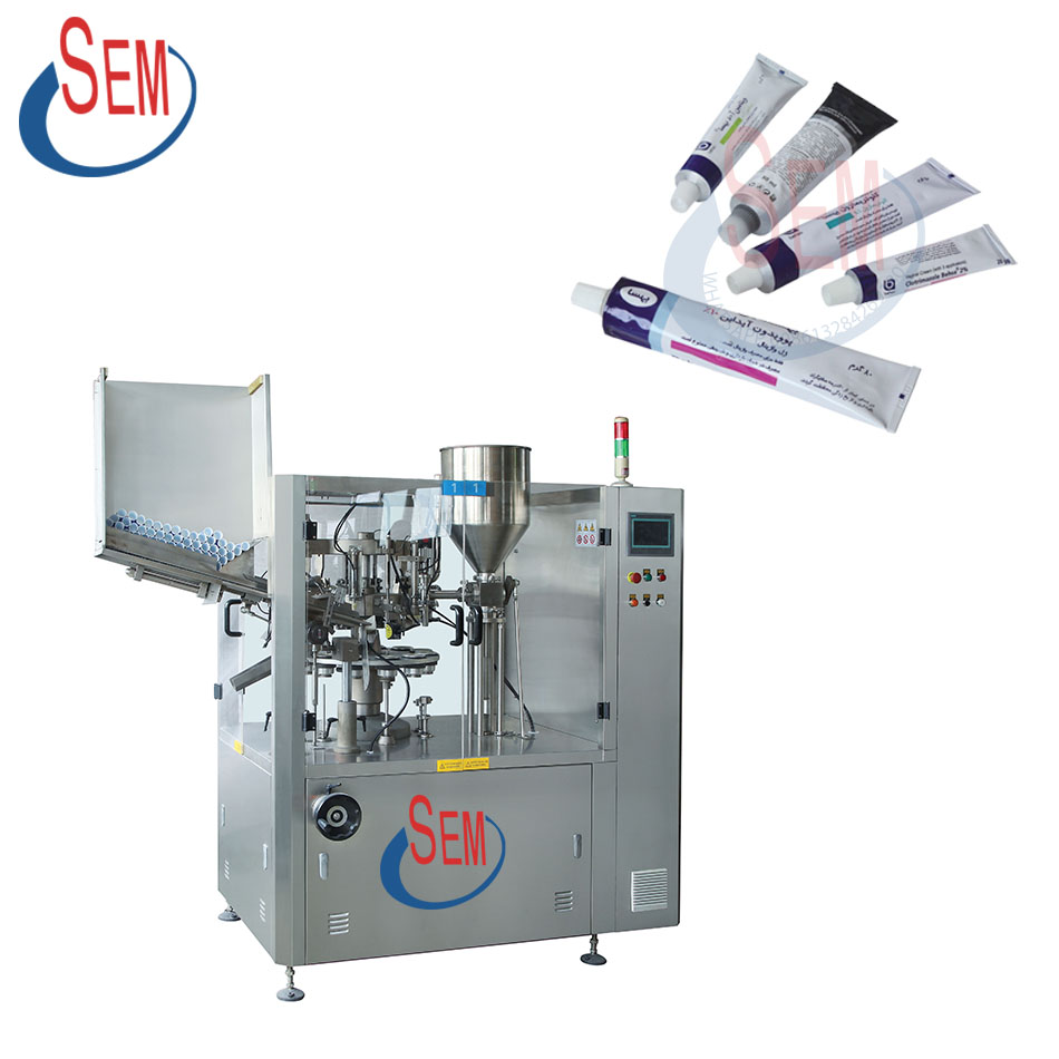 Aluminum tube filling and sealing machine