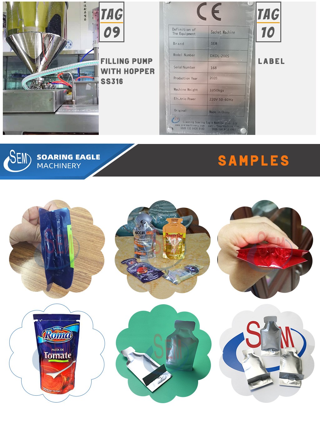 30ml Automatic stand up sachet pouch forming filling sealing packing machine