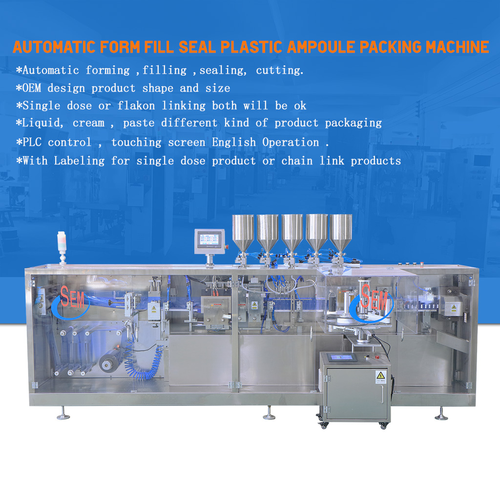 material liquid plastic bottle mini liquid form ampoule forming filling sealing machine