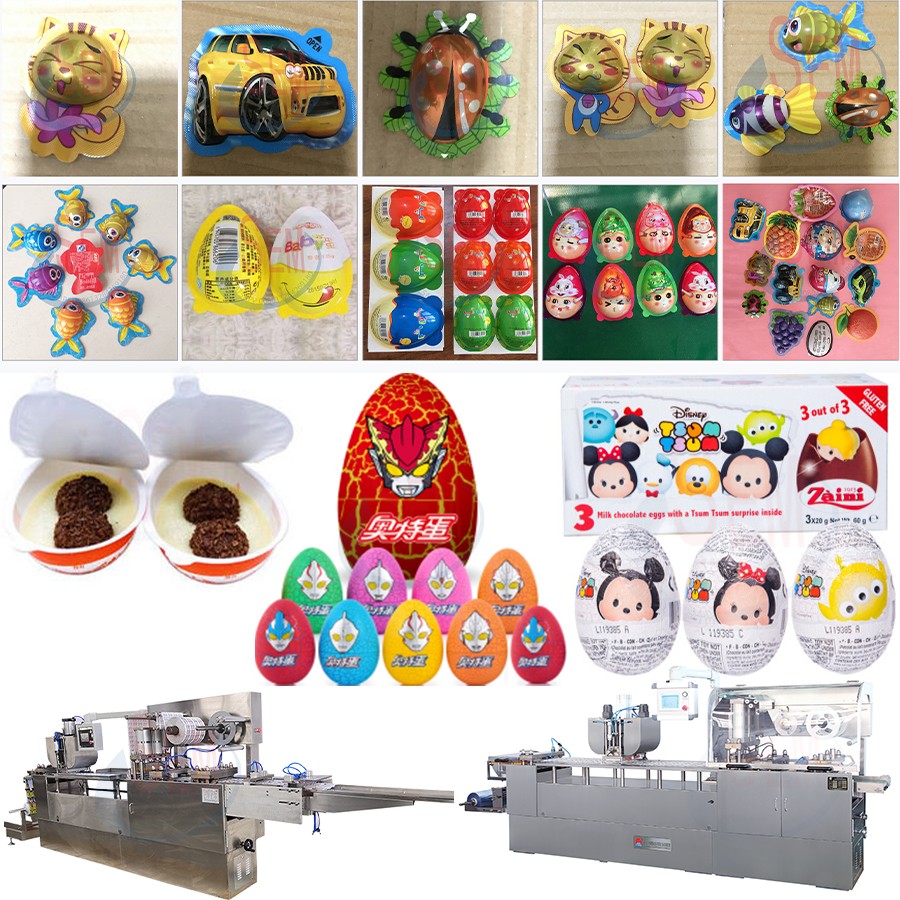 Cartoon style funny egg automatic hot chocolate blister packaging machine