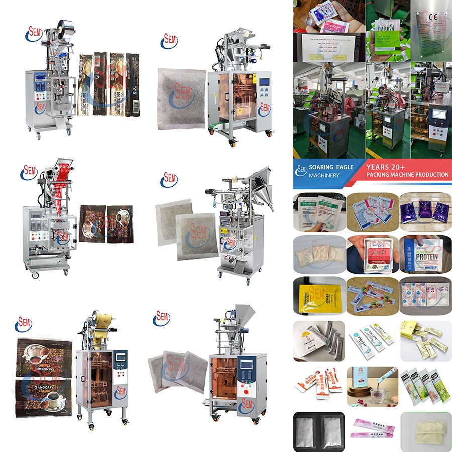 Automatic multi-functional vertical sachet powder sealing, filling and packaging machine: