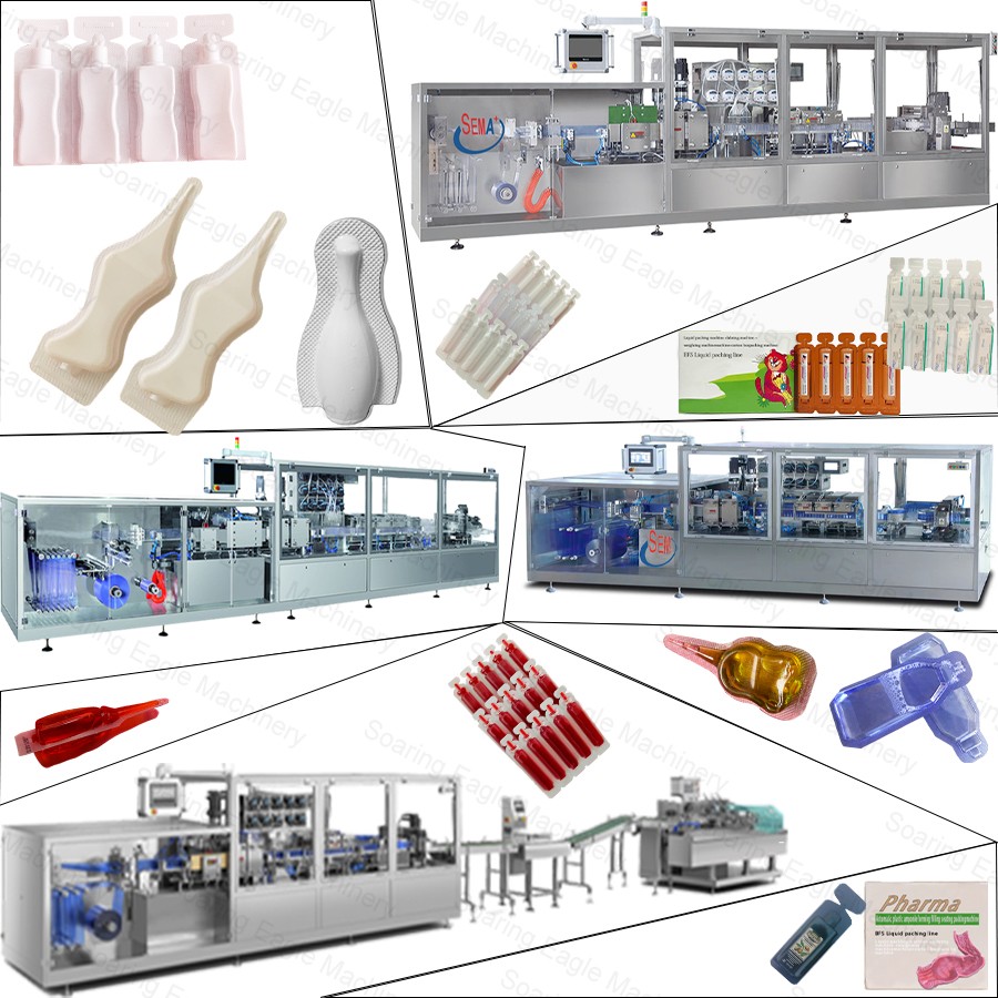 Automatic high-dose plastic ampoule filling and sealing machine