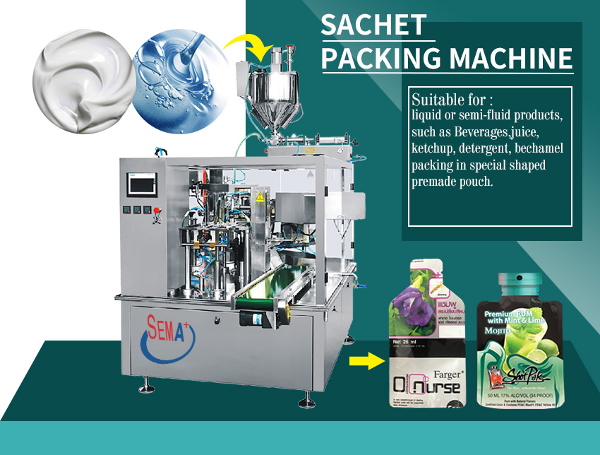 Horizontal Doypack Soy Sauce (liquid) Bag Given Filling Sealing Automatic Sachet Filling Machine