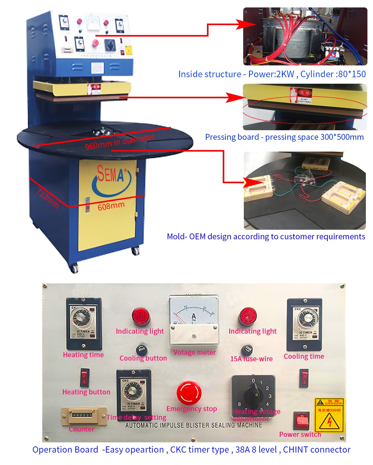 Small desktop blister paper sealing machine