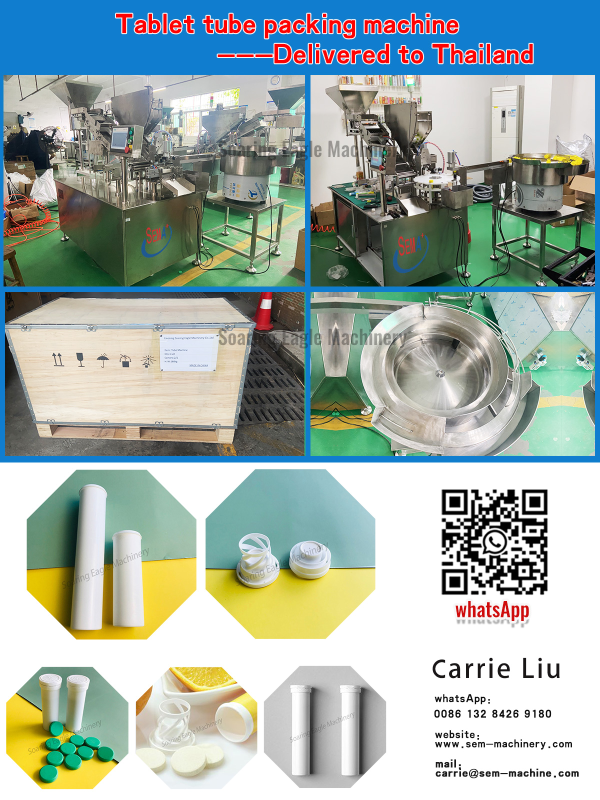 Machine Delivery Tablet tube packing machine—delivered to Thailand