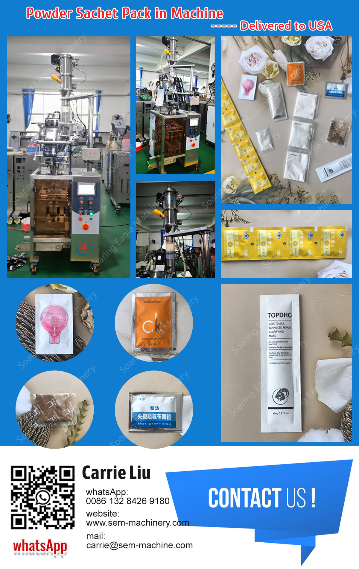 Automatic powder sachet packing machine——deliver to USA 