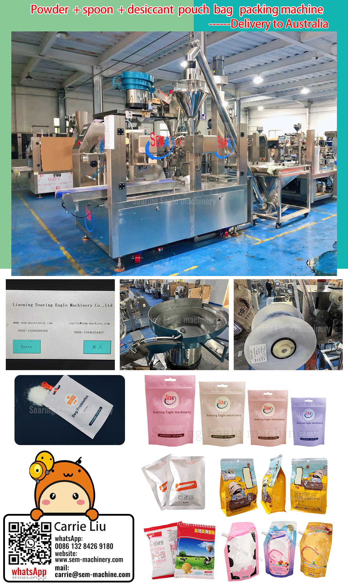 Automatic powder pouch bag sachet packing machine——Deliver to Australia
