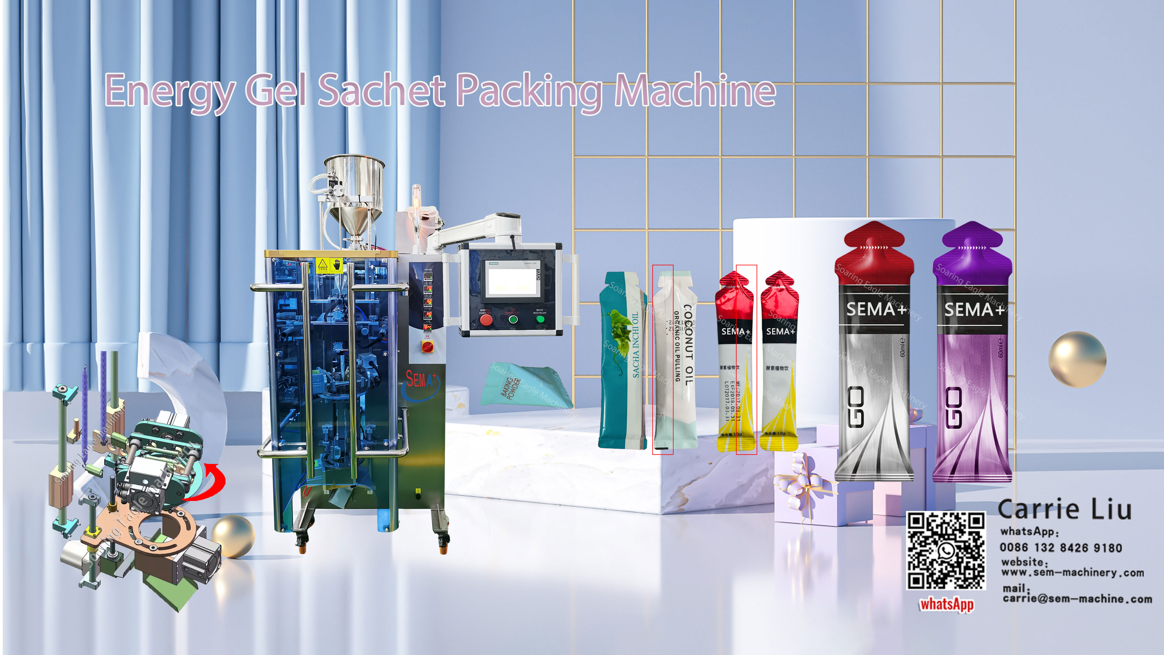 Automatic energy gel sachet packing machine