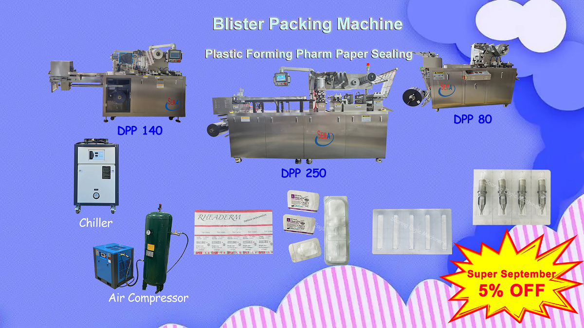 Plastic forming pharm paper sealing blister packing machine