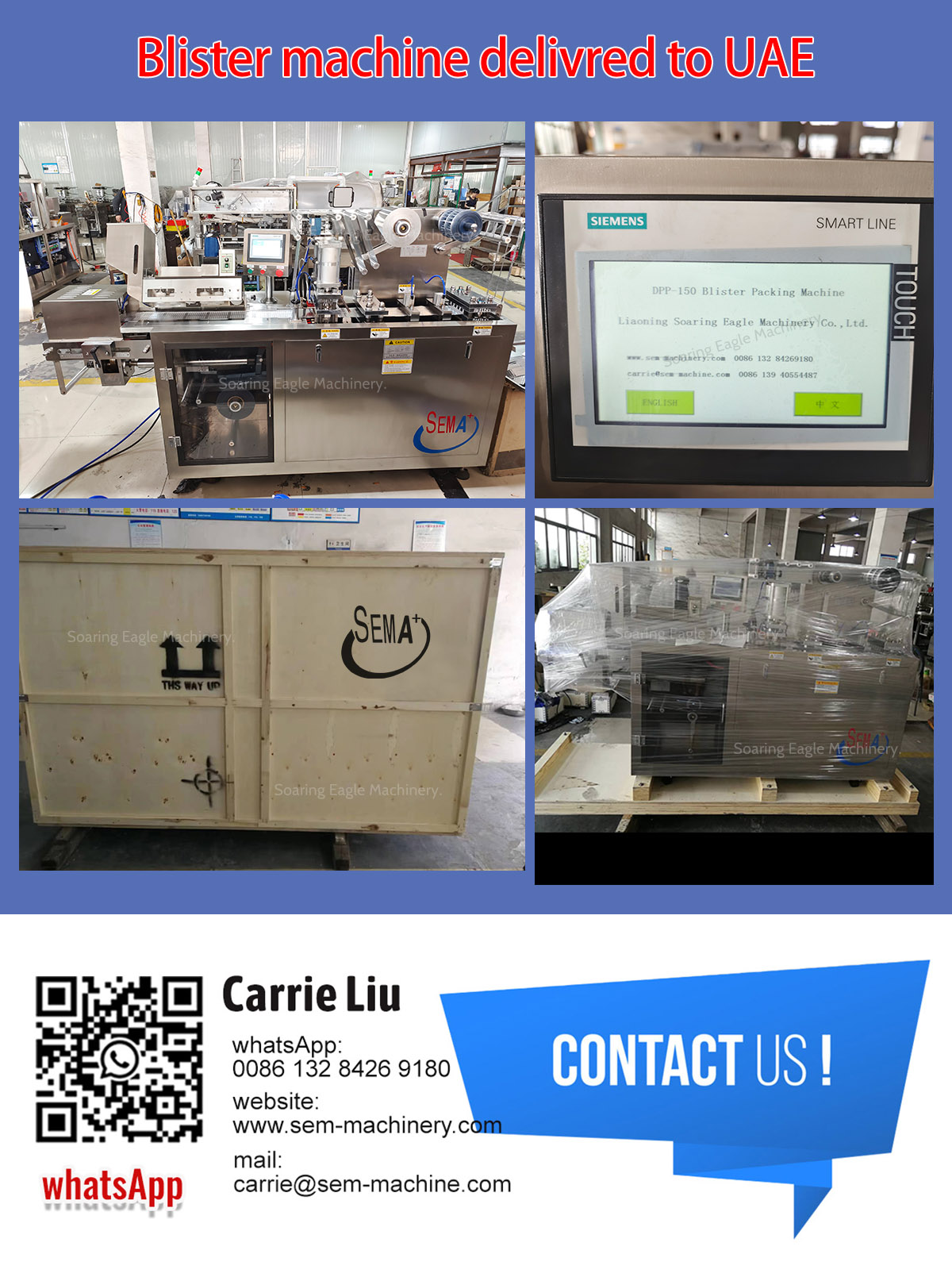 Blister packing machine——delivered to UAE