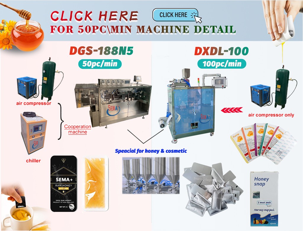 Snap open cream honey shampoo liquid sachet packing machine