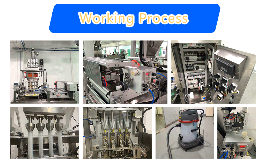 Multilane 4 lane milk coffee powder sachet packing packaging machine