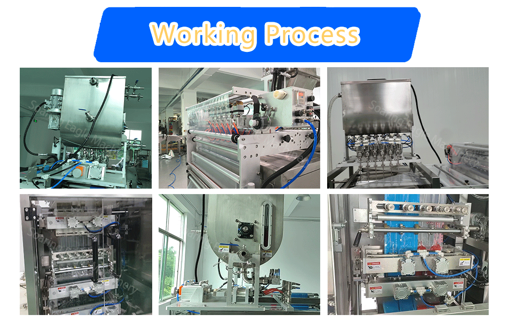 Automatic multilane liquid cream shampoo ketchup honey sachet packing machine