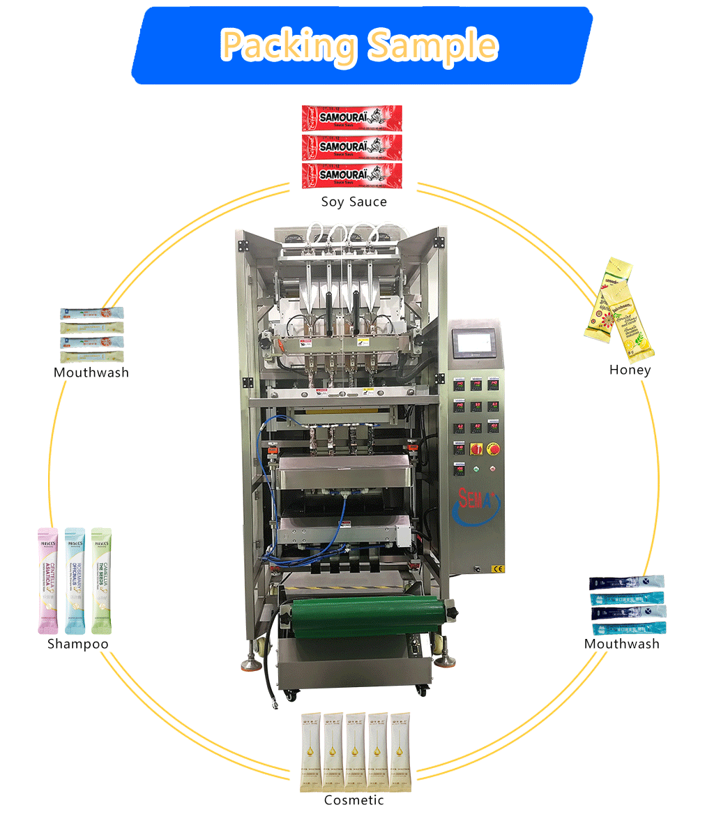 Automatically liquid mouthwash 4 6 8 lanes forming filling sealing sachet packing machine