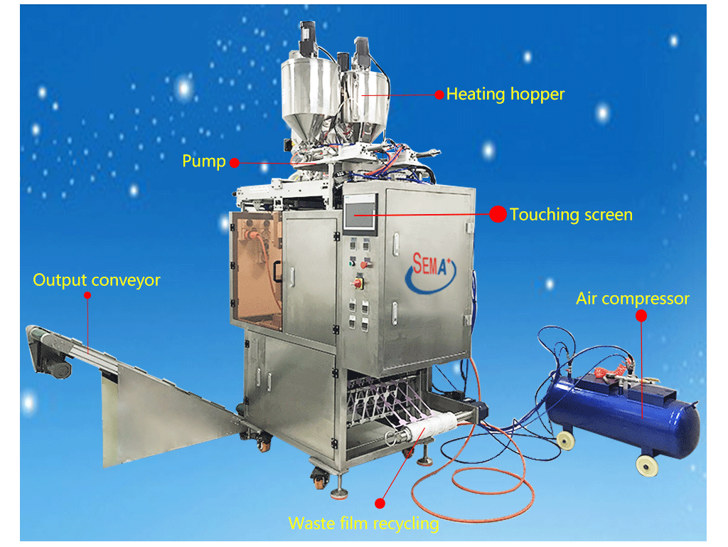 Multilanes 2 4 lanes shaped liquid cream sachet packing machine