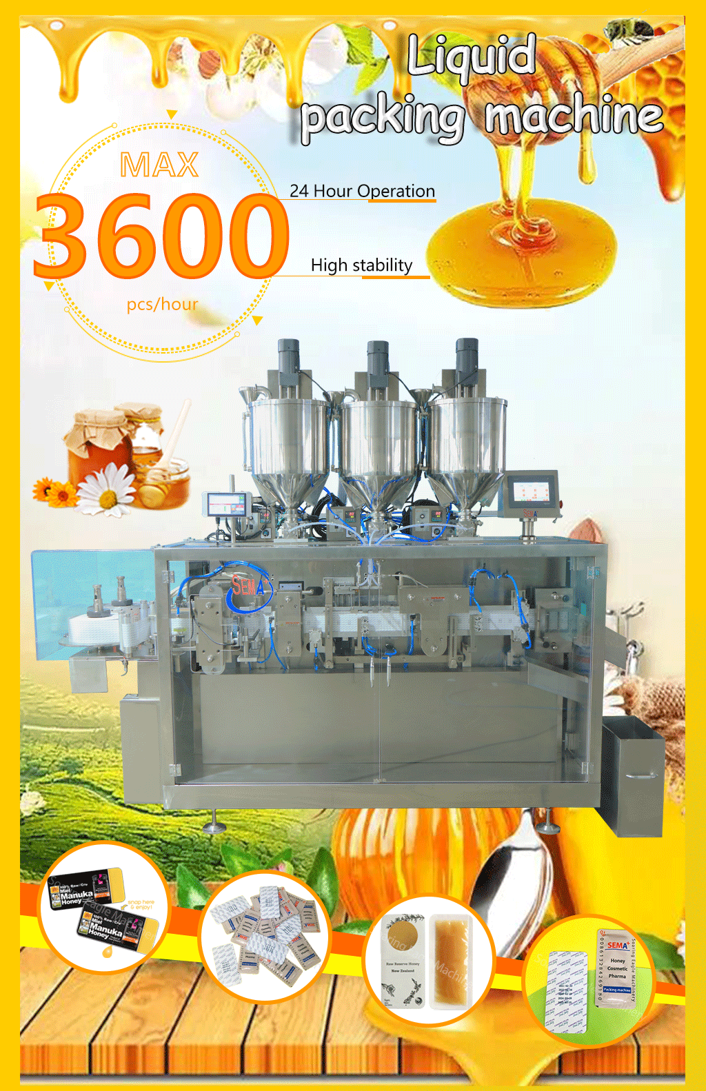 Snap easy open honey shampoo cream sauce folding liquid packing machine