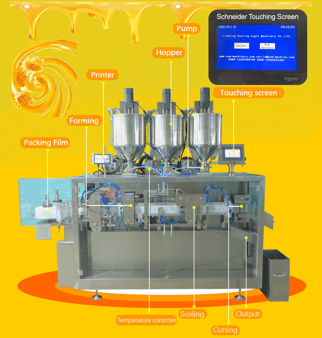 Snap easy open honey shampoo cream sauce folding liquid packing machine