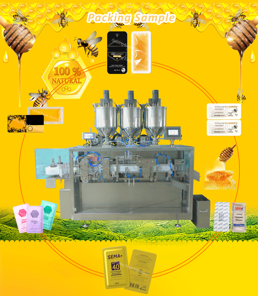 Snap easy open honey shampoo cream sauce folding liquid packing machine