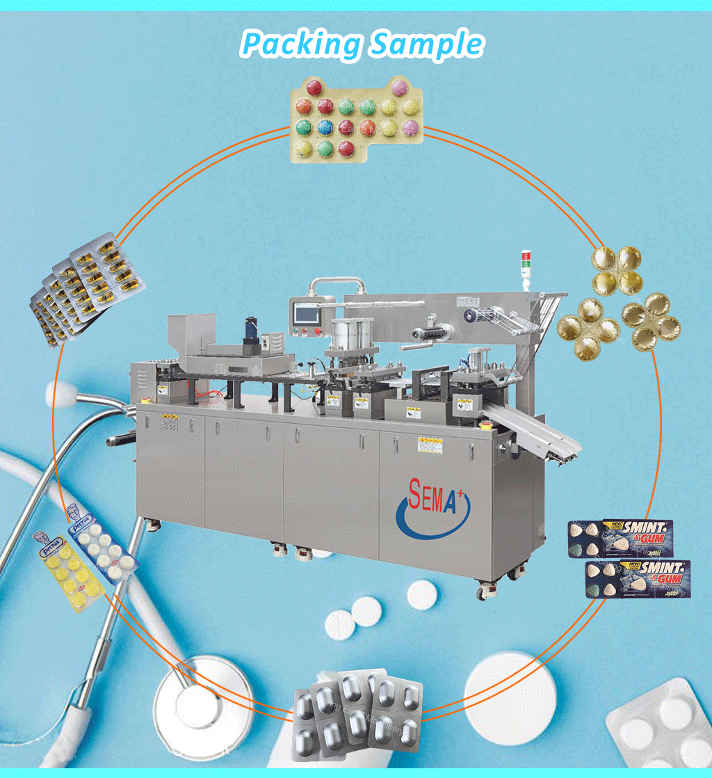 High speed fully automatic flat plate capsule pills candy filling sealing packaging tablet blister packing machine