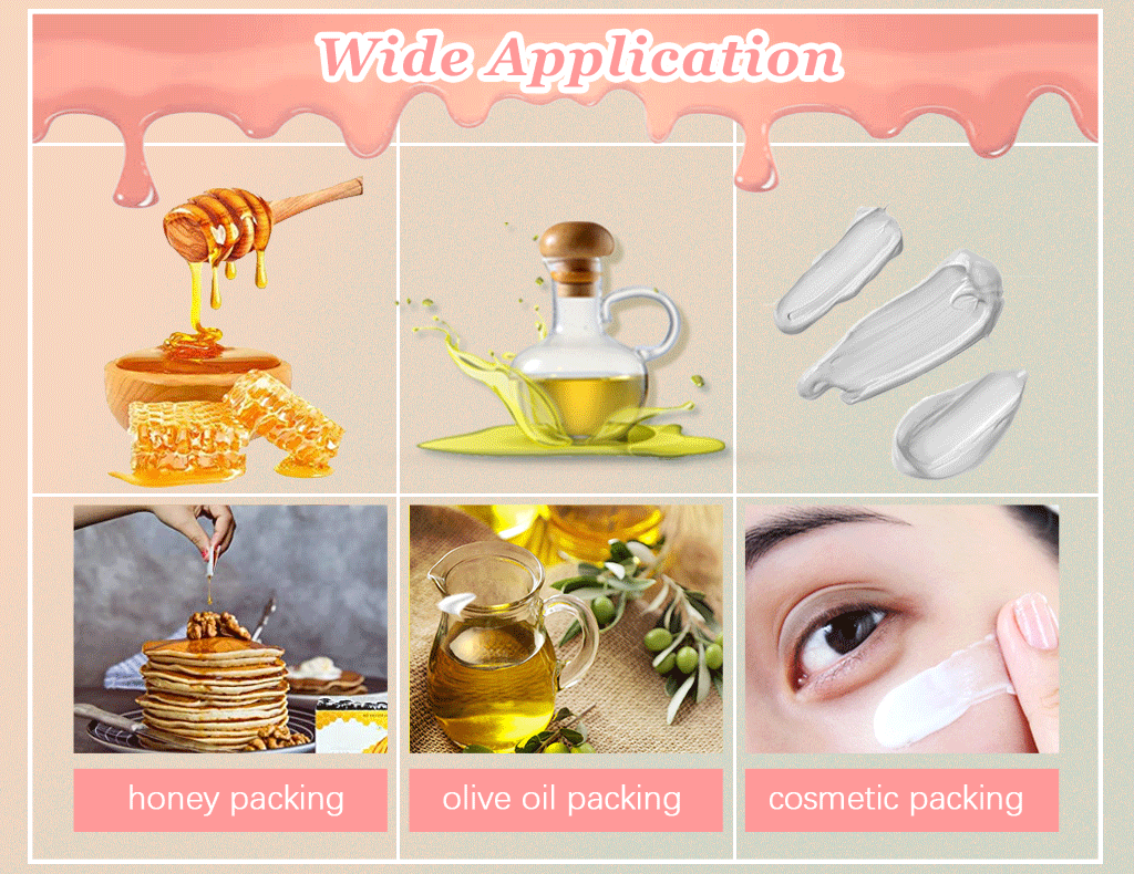 Automatic easy open sachet packing machine 50pc/min for olive oil cosmetics cream packing