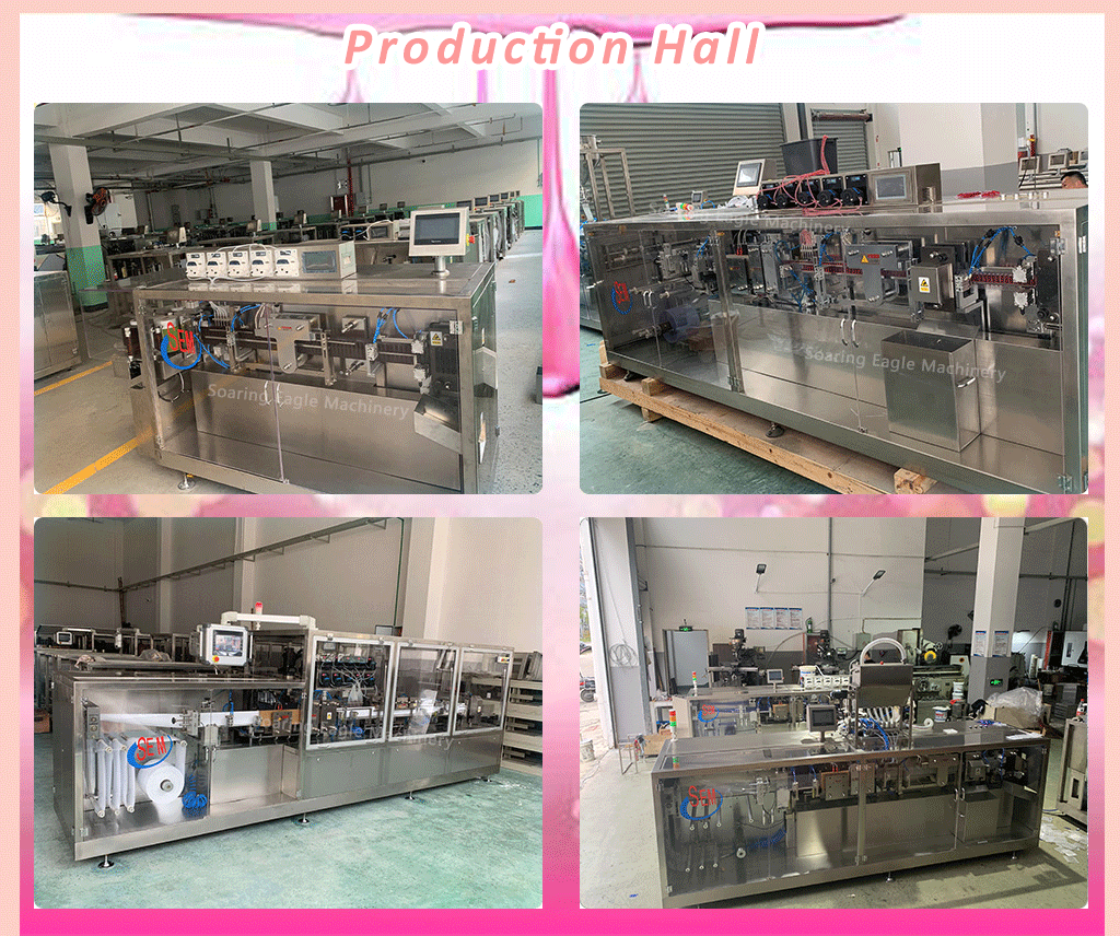 Automatic easy open sachet packing machine 50pc/min for olive oil cosmetics cream packing