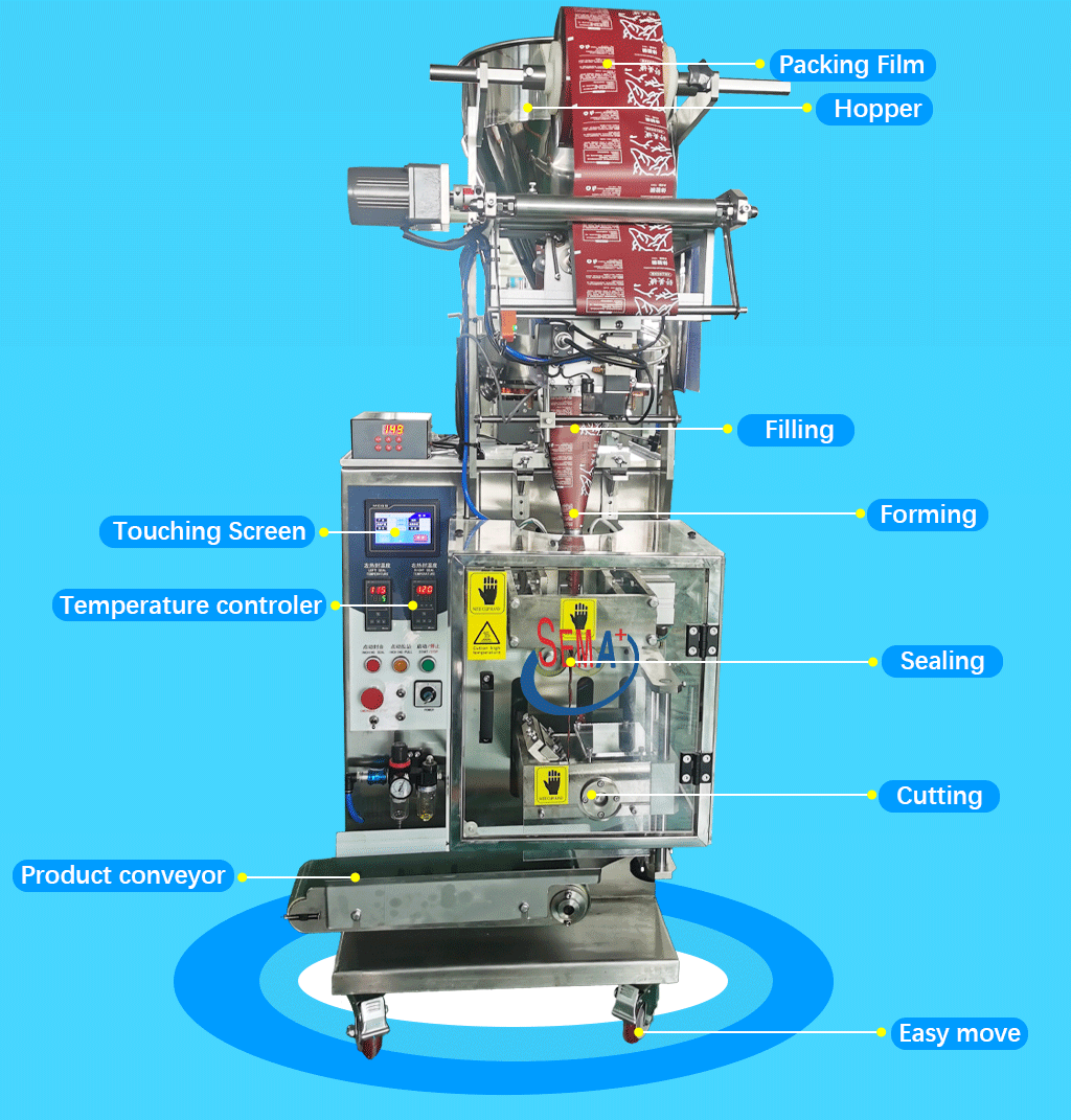 Economical Probiotic Vertical Granule Powder Sachet Packing Machine for suger salt