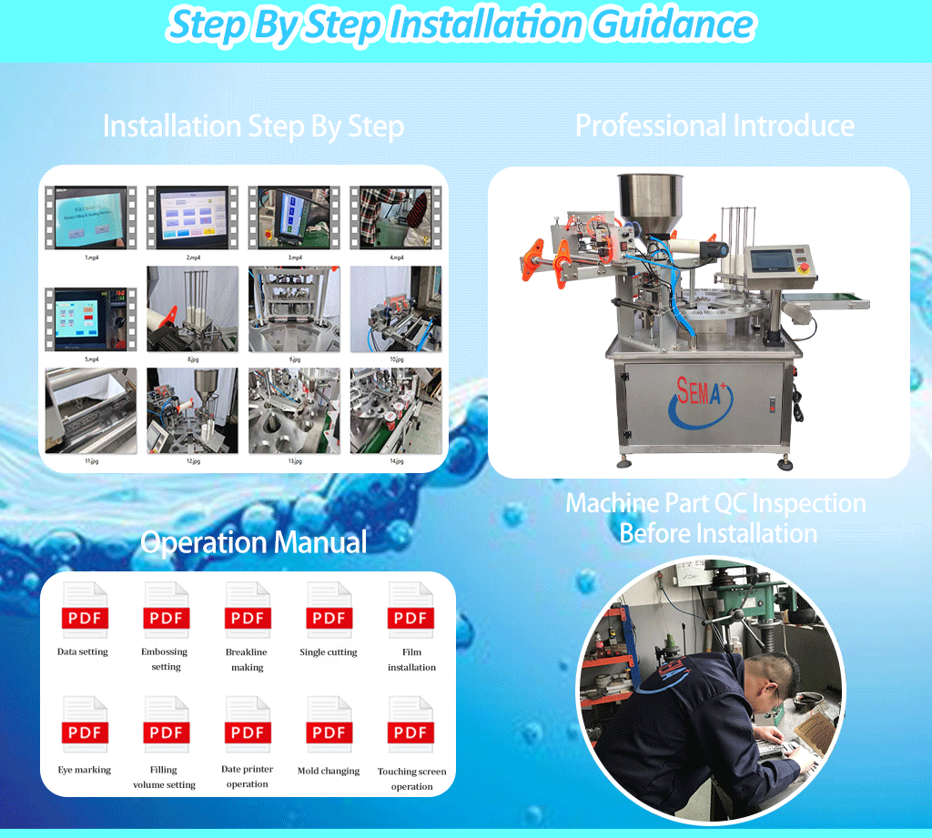 Automatic Jelly Yogurt Ice Cream Juice Sugar Honey Rotary Cup Filling Capping Sealing Machine