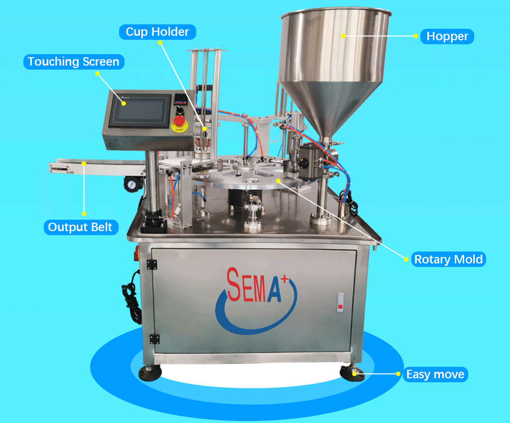 Small Cup Liquid Plastic Juice Jelly Yoghurt Honey Water Cup Filling And Sealing Machine