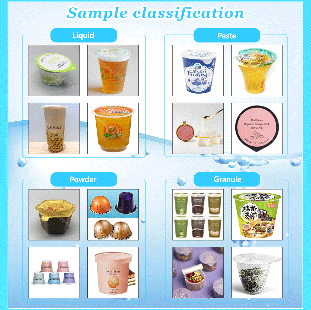 Rotary plastic and paper cup filling sealing machine automatic for sauce jam water juice yogurt