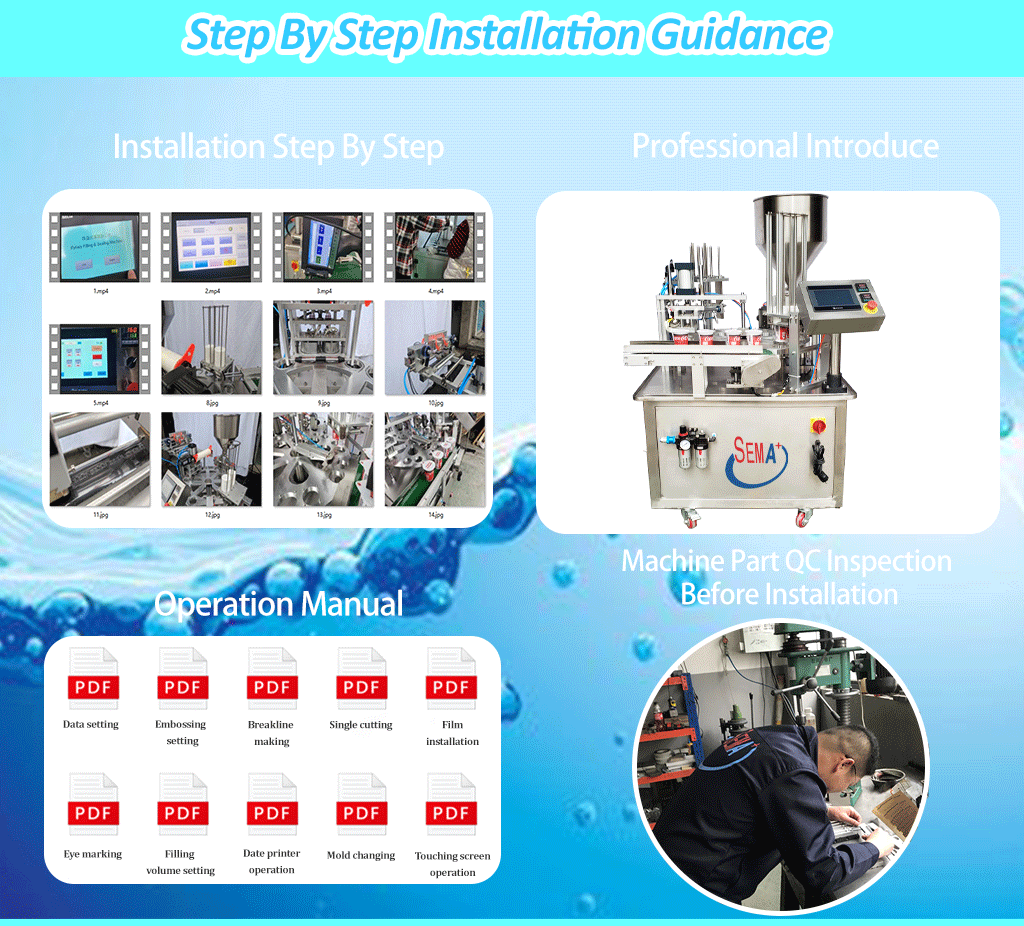 Rotary plastic and paper cup filling sealing machine automatic for sauce jam water juice yogurt