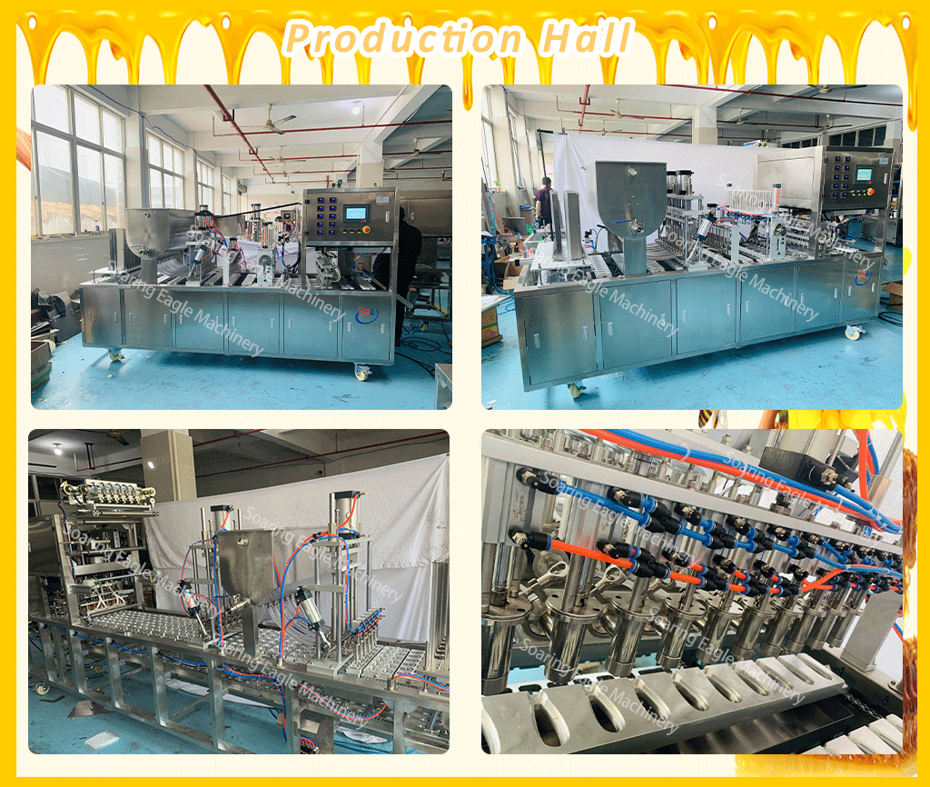 Automatic Cup Filling And Sealing Machine Honey Plastic Spoon Packing Making Machine Spoon