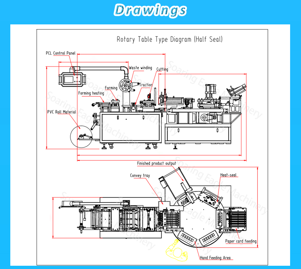 Pneumatic Blister Packaging Machines rotary automatic Plastic Blister Card sealing Machine