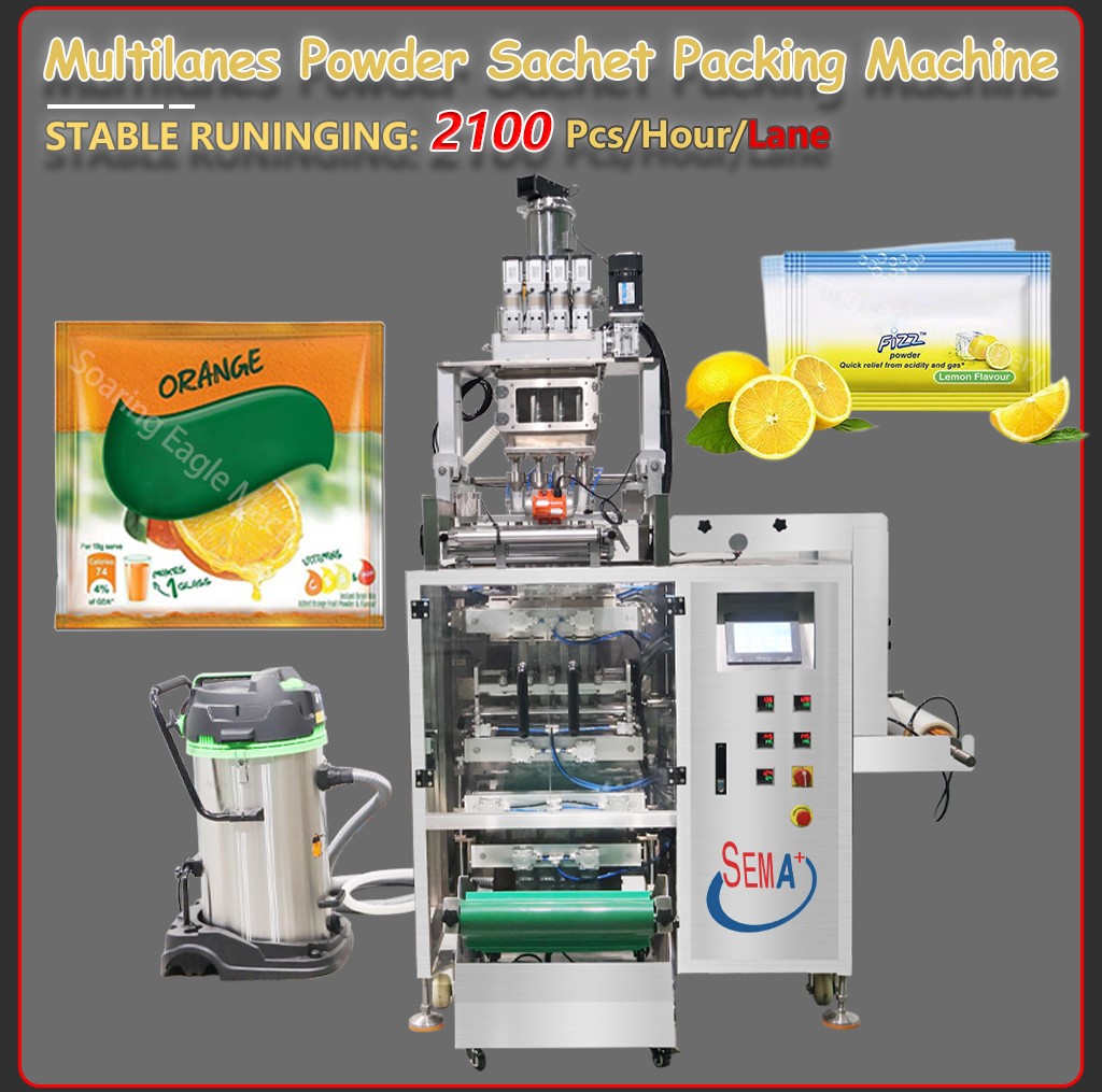 1-5 Grams 4/6/8/10 lanes powder granule sachet packaging machine